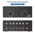thumbnail image 4 of 6 in 1 Out L / R Stereo Audio Switcher with Mute Button Portable Stereo Audio Switch Audio Splitter,1 x 6 In 1 out L/R channel audio port switch,Black, 4 of 6