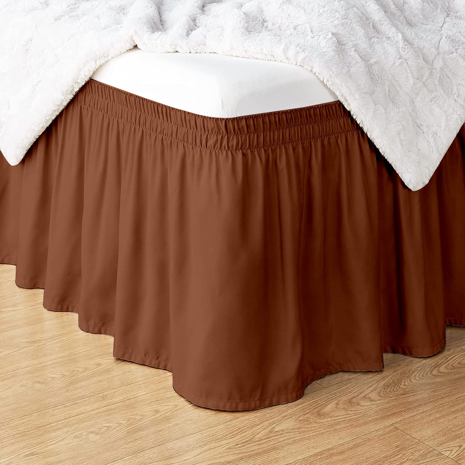 Howarmer Wrap Around Bed Skirts, Full Size Skirt Elastic Dust Ruffles