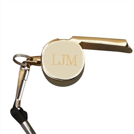 Creative Gifts International Gold Plated Coachs Whistle with Lanyard - Gold
