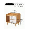 thumbnail image 2 of Mesita de Noche Multifuncional Muebles con 2 Cajones y Estante de Almacenamiento, Mesa Auxiliar, Gabinete de Noche para Dormitorios, Sofás, Camas, Oficinas, 2 of 5