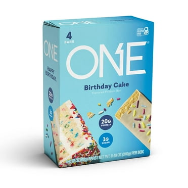 One Protein Bars, Birthday Cake, Gluten-Free Protein Bar With 20G Protein And Only 1G Sugar, Snacking For High Protein Diets, 2.12 Ounce (4 Pack)