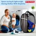 thumbnail image 2 of Instant Open Mesh Laundry Hamper, Collapsible Basket with Side Pocket, Foldable Dirty Clothes Hamper with Sturdy Reinforced Handles for Dorm Bedroom Travel Storage, 18.5×11.8×11.8in(G), 2 of 6