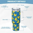 thumbnail image 5 of Sikiie Rubber Duck Insulated Stainless Water Bottle Lid Travel Mug Cup Insulated Tumblers Cup 40oz Ice Bully With Handle, 5 of 8