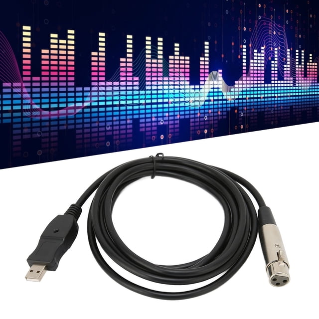 Peahefy Microphone Converter Cable USB To XLR Adapter Wire With Sound Card For Musical Instrument Recording Karaoke,Audio Cable,USB To XLR Adapter Wire