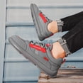 thumbnail image 6 of Men'S & Teens' Low-Top Sneakers - Grey/Red Accent - Durable PVC Outsole - Non-Slip Cushioned Sole, Lace-Up Closure, All-Season Skate Shoes for Skateboarding, Gym, Everyday & Breathable Synthetic Uppe, 6 of 9