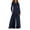 #242-Navy, variant on AUNVITO Women's Wide Leg Jumpsuit Loose Fit with Zipper Front Casual and Comfortable