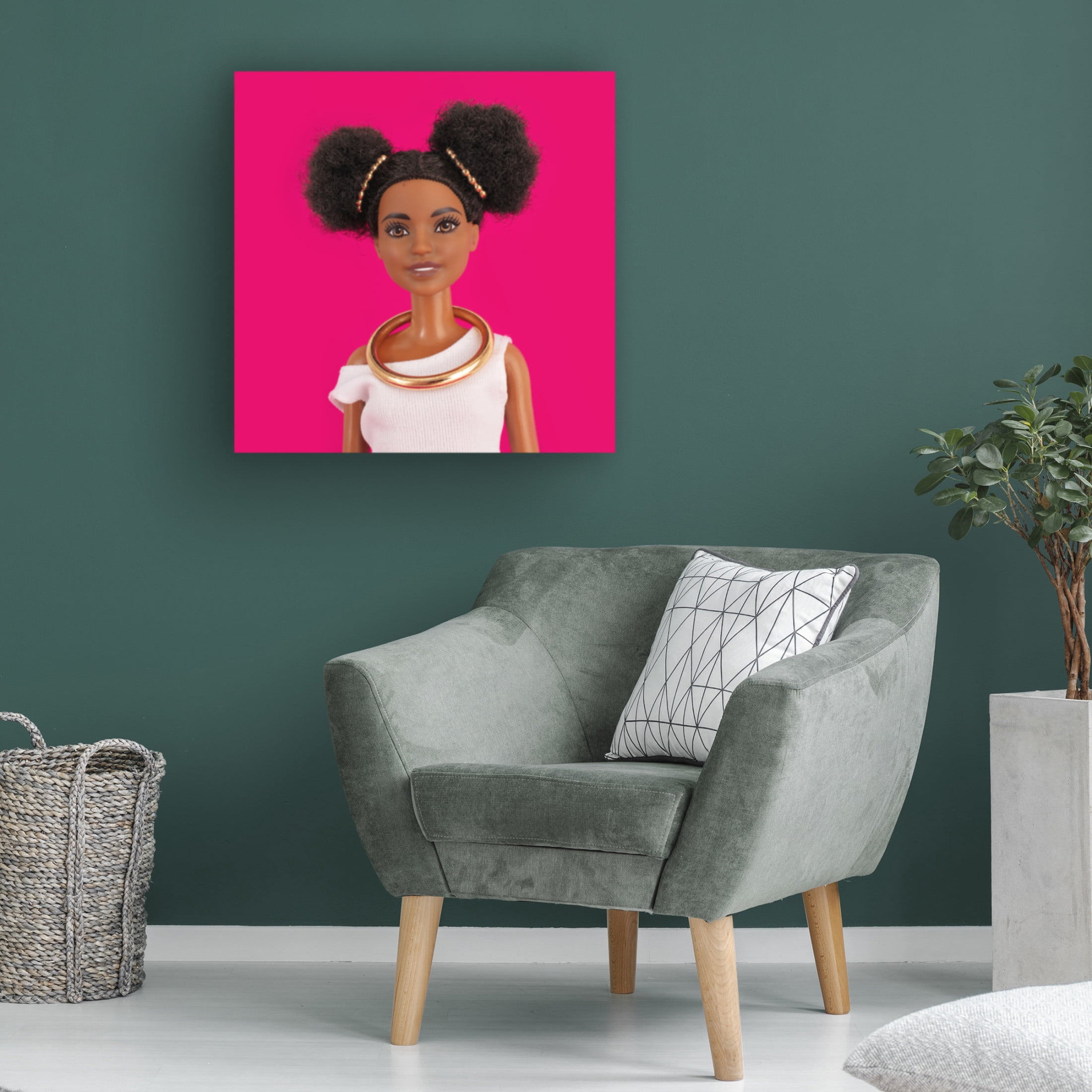 Canvas Wall Art - Julia Ramiro 'Portrait3.1' Wall Art for Living Room, Bedroom, or Office Décor by Trademark Fine Art - 14 x 14 Inches