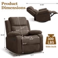 thumbnail image 2 of YSICK Manual Swivel Rocker Recliner Chair with Massage Linen for Living Room,Brown, 2 of 6