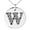 Silver, variant on Stainless Steel Letter W Initial Dotted Monogram Engraved Small Medallion Circle Charm Pendant Necklace