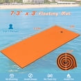 thumbnail image 3 of Costway 3-Layer Tear-proof Water Mat Floating Pad Island Water Sports Relaxing Orange, 3 of 9