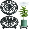 thumbnail image 1 of CNKOO 2 Paquets Support à Plantes Roulant avec Roues Caddy à Plantes en Métal avec Roues Robuste Support à Plantes Rond de 13'' Rouleaux d'Intérieur en Fer pour Plantes Poupée à Plantes avec Soucoupes pour Plantes, 1 of 7