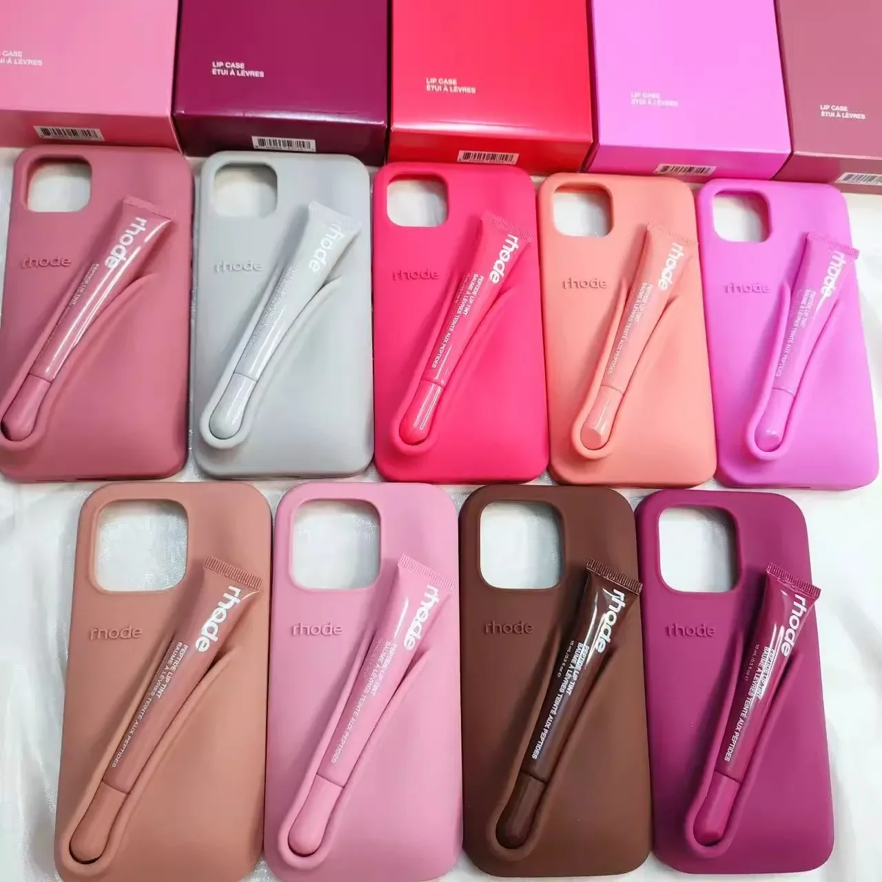 rhode skin iPhoneケース リップ 16pro max rhode】リップケース＋ティント又はトリートメント7本セット (rhode