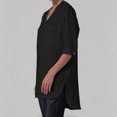 thumbnail image 4 of LEKWK Linen Tunic Tops for Women V-Neck Half Sleeve High Low Shirts Lightweight Breathable Casual Shirts with Pockets Fall Vacation Travel Outfits, 4 of 7