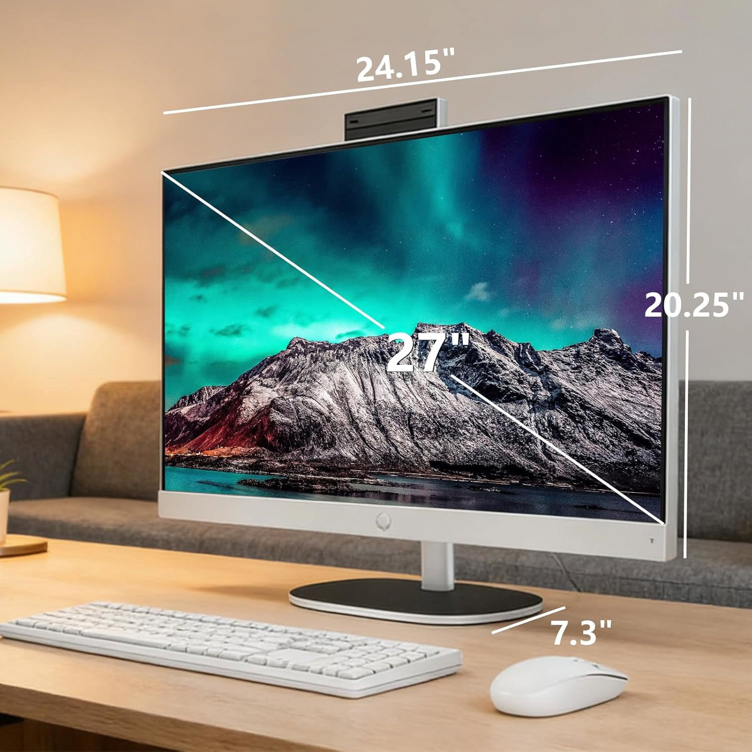 HP 27 All-in-One Desktop PC, Touch FHD 27" IPS Copilot AI PC Computer, AMD Ryzen AI 7 350(8-core), 32GB DDR5 RAM, 2TB SSD, Wi-Fi 6, Webcam, Windows 11 Pro, Bundle with USB HUB