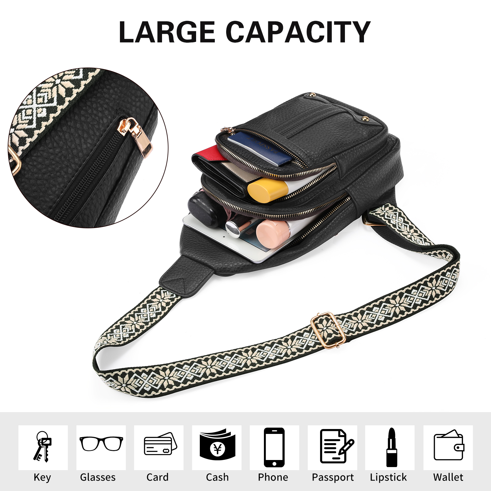 GAEKEAO Vegan Leather Sling Bag for Women photo 3