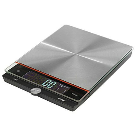 Polder Digital Stainless Steel Kitchen Scale, 22 lb Capacity