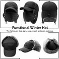 thumbnail image 5 of Winter Trapper Hat, IC ICLOVER Unisex Ushanka Hunting Hat Russian Trooper Ear Flap Chin Strap Hat with Windproof Mask-Keep Warm in Cold Weather-Black, 5 of 10