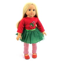 Candy Cane Tutu Dress For 18 Inch Dolls