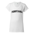 thumbnail image 2 of Wild Bobby State of Pennsylvania College Style Women Standard V-Neck Tee, 2 of 6
