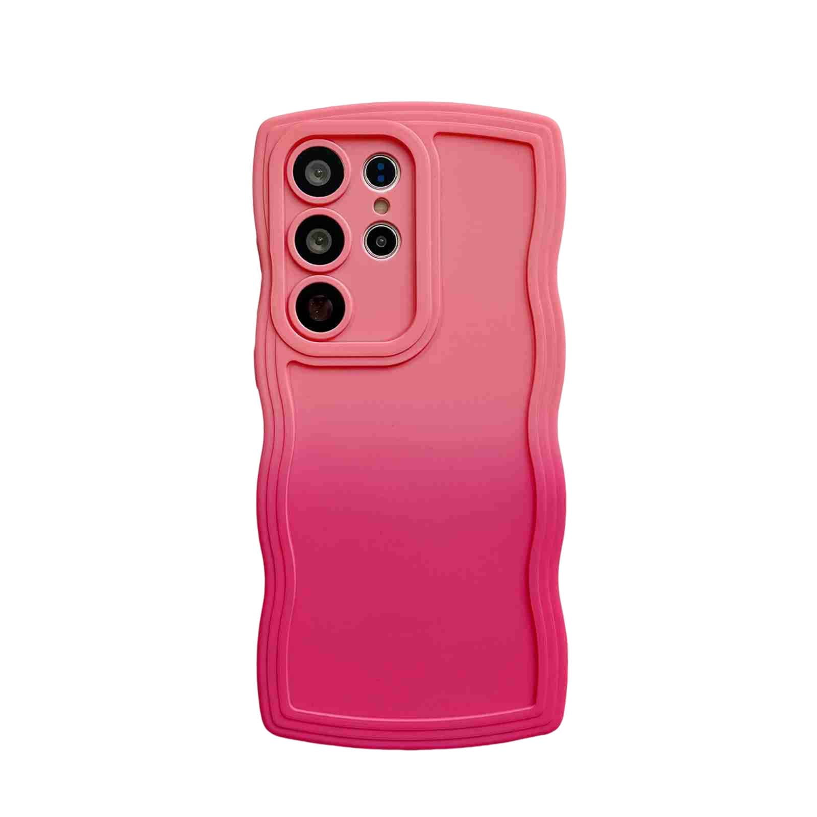Dteck for Samsung Galaxy A26 5G Phone Case, Cute Gradient Color Curly Wave Frame Camera Lens Cover Protective Shockproof Bumper Soft Silicone Phone Cover, F