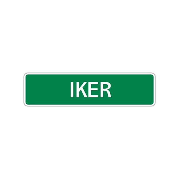 Iker Boys Letter Printed Children Name Label Wall Plaque Decoration Aluminum Indoor Outdoor Sign 4"x13.5"