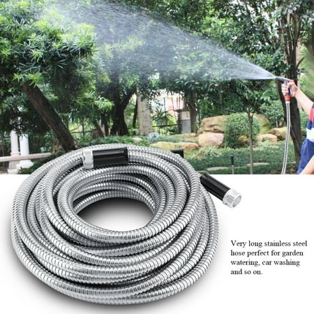 Long and Flexible 304 Stainless Steel Garden Hose Non-Kink Durable Watering Car Washing Tube, Flexible Garden Hose, Garden (Best Non Kink Garden Hose)