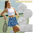 thumbnail image 6 of Xoenoiee Blue Golf Polka Dot Print Women's Pleated Tennis Skirt with Pockets Golf Skorts Skirts with Shorts Tummy Control Skater Skort, Size L, 6 of 7