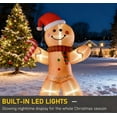 thumbnail image 3 of Outdoor Blow-Up Yard Decoration,Christmas Inflatable Gingerbread Man with a Candy Cane with LED Lights Display, 3 of 8