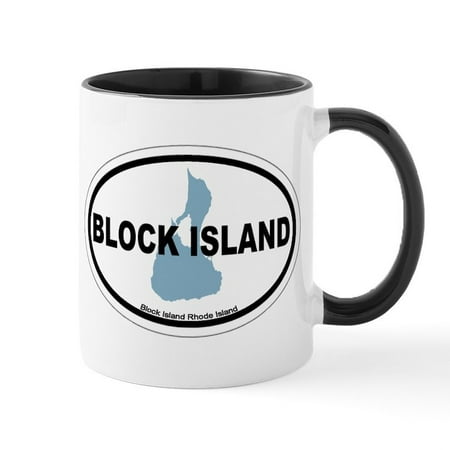 

CafePress - Block Island RI Oval Design. Mug - 11 oz Ceramic Mug - Novelty Coffee Tea Cup