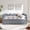 Navy Blue, variant on Full Size Gingham Daybed with Two Storage Drawers, USB Port, Wave Shaped Linen Fabric Bed for Living Room or Guest Room, Navy Blue