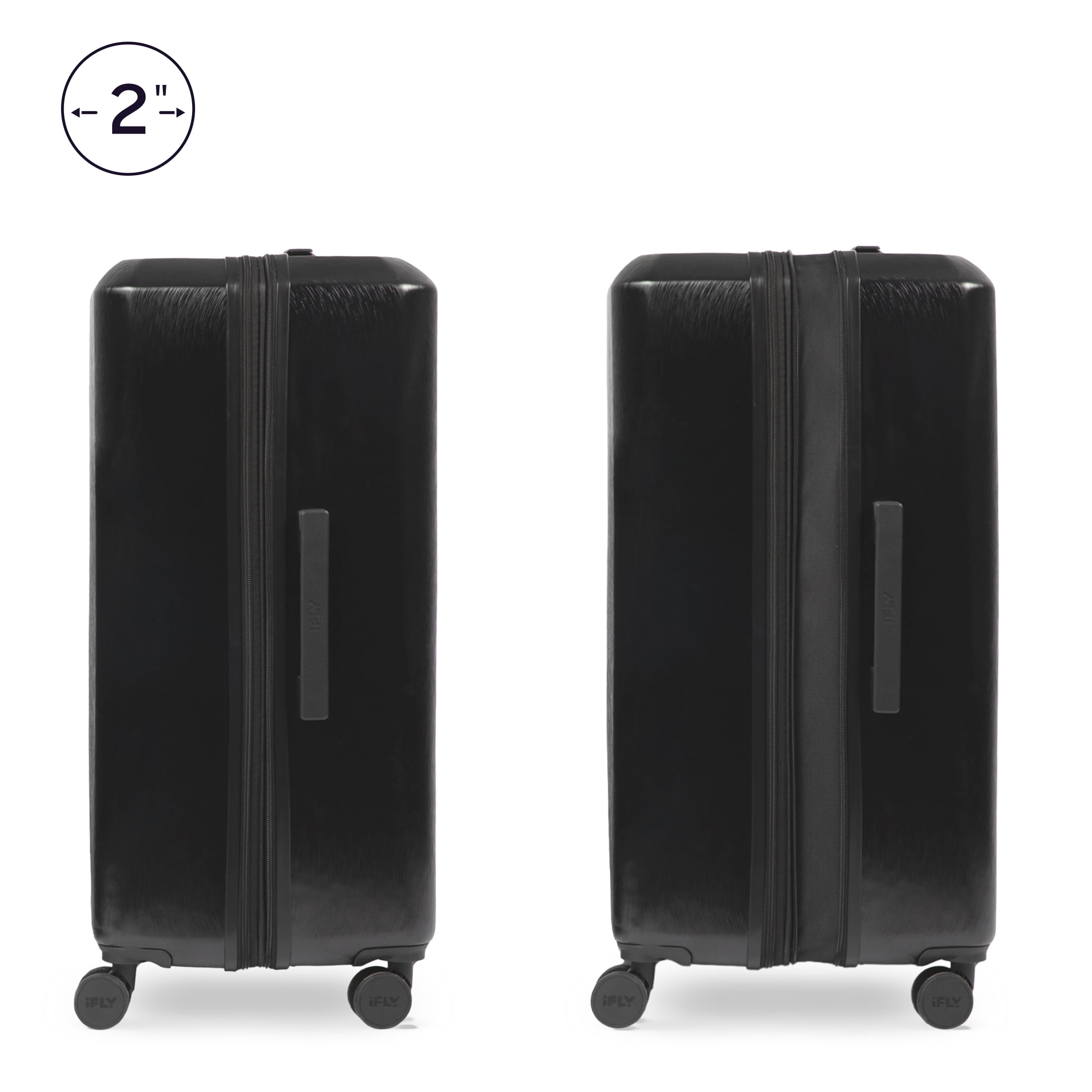 iFLY Altitude 2-Piece Expandable Hardside Luggage Set with TSA Lock, 20" Carry-on and 28" Checked Luggage, Black
