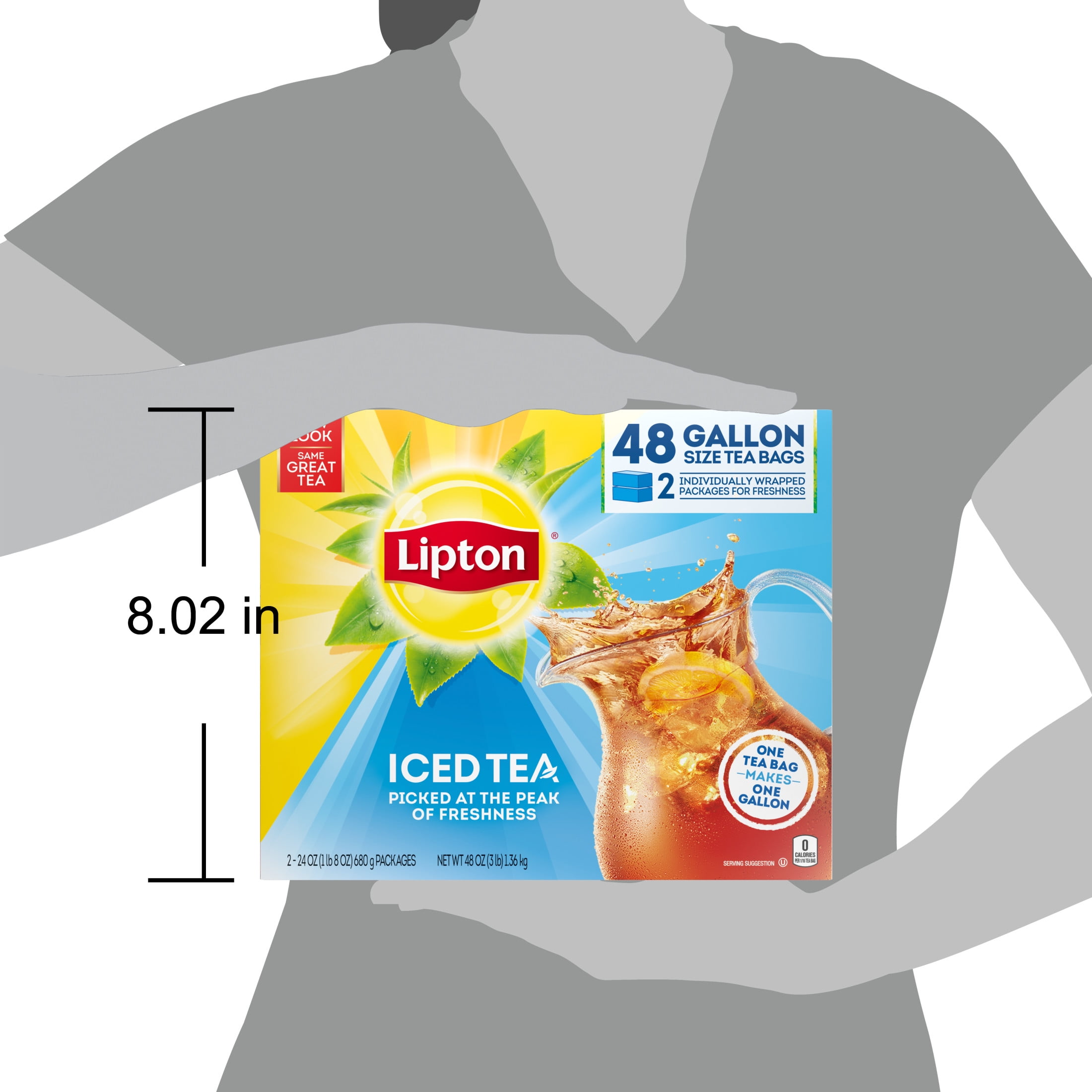Lipton Unsweetened Gallon-Sized Black Iced Tea Bags, 48 ct
