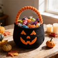 thumbnail image 5 of TAROFIIH Halloween Candy Gift Basketâ20x20 Cm Cotton-Woven Candy Basket, A Reusable Holiday Candy Storage Basket for Parties; Small Woven Basket, Ideal for Gift-Giving, 5 of 6