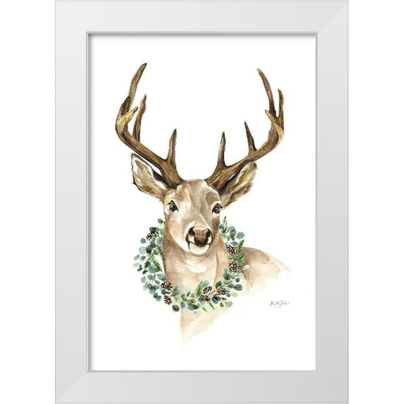 Talent, Kelley 13x18 White Modern Wood Framed Museum Art Print Titled - Woodland Deer