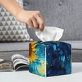 thumbnail image 4 of Kdxio Vintage Starry Sky Sunflower Print Tissue Box Cover,Square Decorative PU Leather Facial Paper Case Organizer Holder Dispenser for Bathroom,Night Stands,Desk,Car 5.2''X5.2''X5.2'', 4 of 6