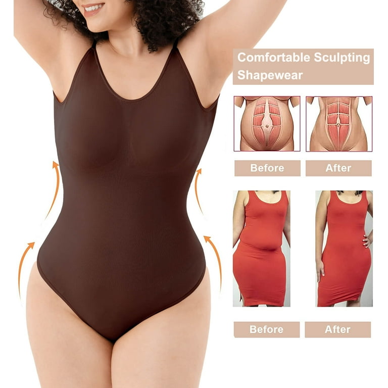 Vaslanda Low Back Bodysuit for Women Tummy Control