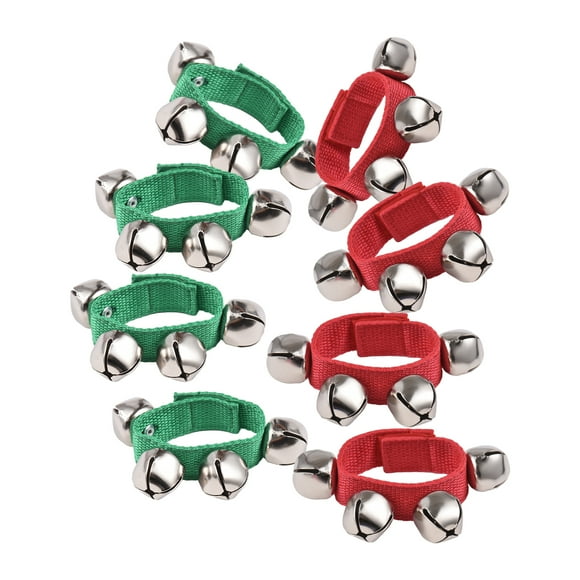 Riwcyla 8pcs Jingle Bells Wrist Bells Musical Instrument Christmas Wrist Bell Percussion Rhythm for School Parties Favors Gifts , perfect for daily use, outdoor activities, travel & casual occasions