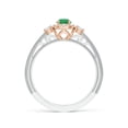 thumbnail image 2 of ANGARA Natural Vintage Inspired Round Emerald Halo Ring with Filigree in 14K White & Rose Gold for Women (Size-4mm) | May Birthstone, Anniversary, Jewelry Gift for Women | Natural Emerald Ring, 2 of 10