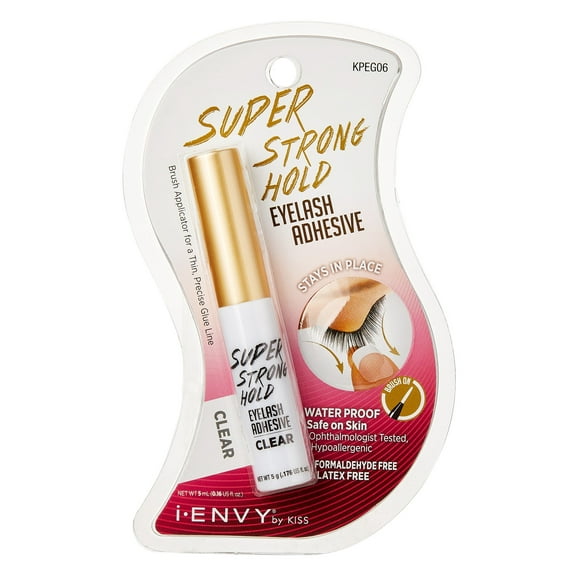 Kiss I Envy Eyelash Adhesive Super Strong Hold Clear 5 Gram (Pack of 3)