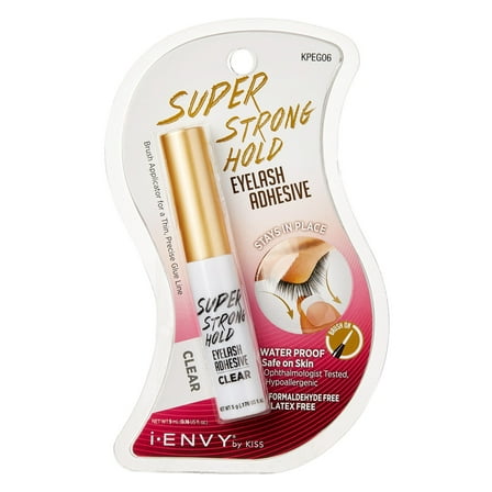 Kiss I Envy Eyelash Adhesive Super Strong Hold Clear 5 Gram (Pack of 3)