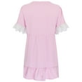 thumbnail image 4 of GORHGORH Womens Floral Print Lace Stitching Short Sleeve Sexy V-Neck Wrap Dress, 4 of 4