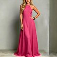 thumbnail image 2 of ZHOGXU Boho Wedding Guest Dresses For Women Sleeveless Halter Maxi Dress Elegant Summer Cocktail Dress,RD1,XXL, 2 of 4