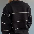 thumbnail image 5 of Jjayotai Women's Striped Cardigan Clearance, Long Sleeve Button Up Open Front, Knit Oversized Sweater Black M, 5 of 6