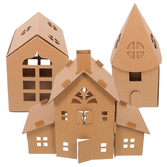 TABLZONE 3Pcs Cardboard Craft Kit Khaki Encourages Creativity and Fine Motor Skills