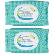 Epielle Personal Cleansing Wipes | Natural Ingredients | Flushable Wet Wipes | Travel Size, Daily Use | 2 Pack | Korean Skincare