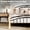 Wood color-F, variant on Victorian Full Metal Bed Frame - Heavy Duty Slats, Headboard & Footboard, Quiet & Easy Assembly, Underbed Storage - Wood Color, F Size
