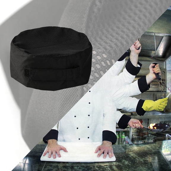 LITINKIMI Black Chefs Hat Skull Cap Breathable Mesh Top Professional