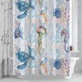 thumbnail image 2 of Summer Colorful Bathroom Shower Curtain, Turtle Seashell Seahorse Jellyfish Seaweed Waterproof Washable Soft Bath Curtain for Bathtub Decor with 12 Hooks&Grommet, 36x72 Inch, 2 of 9