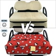 thumbnail image 6 of COEQINE Universal Golf Cart Seat Cover with Bag-Style Fold Design, Includes Carry Handle, Fits Most 2-Seaters, 51.2x30.3 Inch, Quilted Padding & 4 Front Pockets, Cartoon Woodpecker Golf Red, 6 of 8