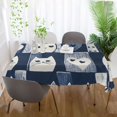 thumbnail image 5 of Yayeee Tablecloths for Rectangular Tables 54 x 54 inch Party Table Cover, Blue Cats and Hearts, 5 of 6